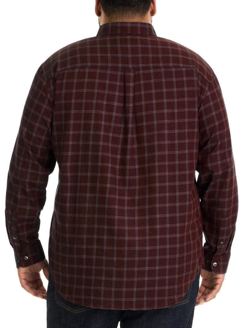 Van Heusen Men's Tall Big and Tall Traveler Stretch Non Iron Long Sleeve Shirt Shirt, -red pinot noir, Large - Image 4